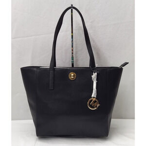 Michael Kors Rivington Black Leather Turnlock Double Handles Tote Bag - $278